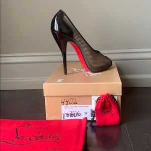 Christian Louboutin Black Fishnet Heels